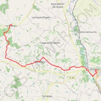 Lectoure - La Romieu - Chemin de Compostelle GPS track, route, trail