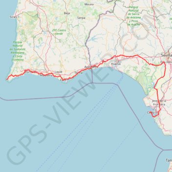 Vila do Bispo -> Distrito 4 (500,7 km) GPS track, route, trail