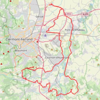 Les talus autour de Clermont-Ferrand GPS track, route, trail