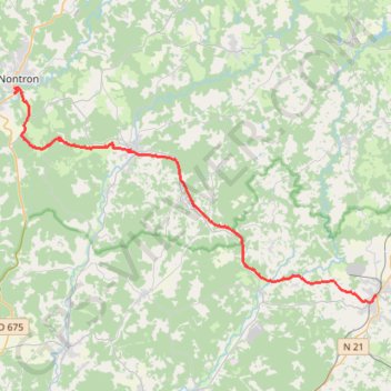 Thiviers - Nontron GPS track, route, trail
