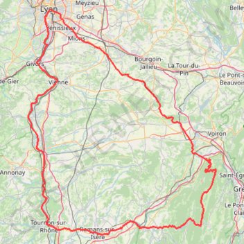 Lyon (311,6 km) GPS track, route, trail