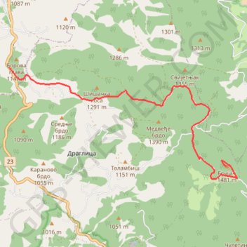 Murternica trek GPS track, route, trail