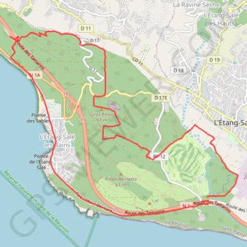 Foret Etang Salé GPS track, route, trail