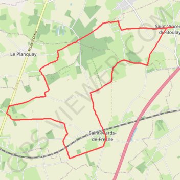 Boucle des Manoirs - Saint-Vincent-du-Boulay GPS track, route, trail