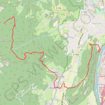 Bois de Poussebou - Rocher du Chatelard - Cossey GPS track, route, trail