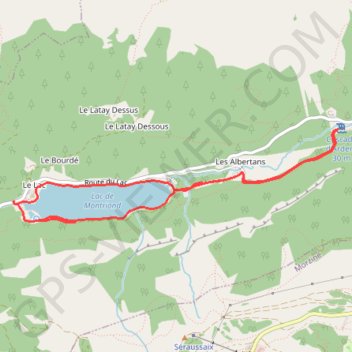 LE LAC DE MONTRIOND ET LA CASCADE D'ARDENT GPS track, route, trail