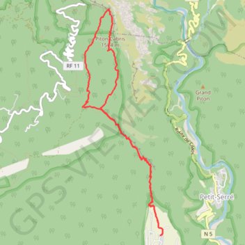 Piton Cabris depuis Le Tapage GPS track, route, trail