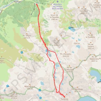 Turon du Néouvielle : Par la Glère et les lacs de Maniportet GPS track, route, trail