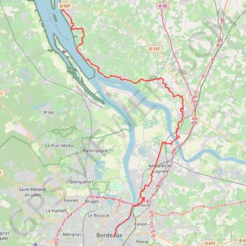 GR 655 De Blaye à MDP par P.d'A.(Gironde) (2021) GPS track, route, trail