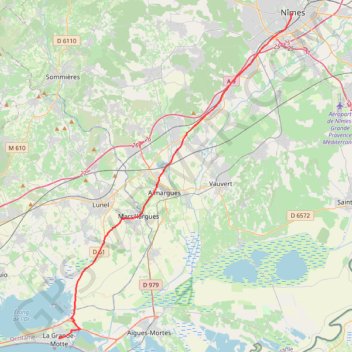 Nimes - la grande Motte GPS track, route, trail