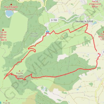 Rando Pessade Puy de Baladou Mareuge GPS track, route, trail