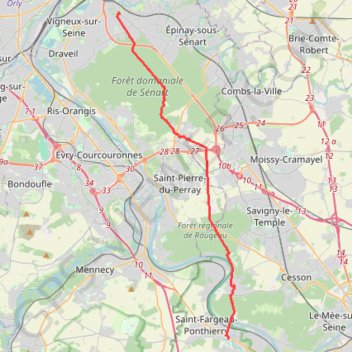 Deuxième étape Paris Vézelay GPS track, route, trail