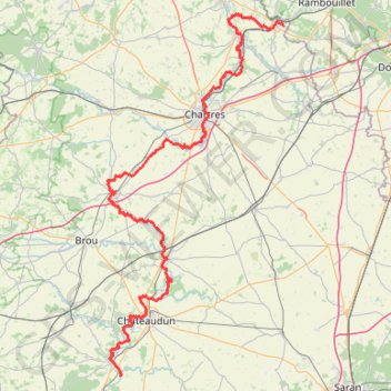Le sentier GR 655 Ouest en Eure-et-Loir GPS track, route, trail