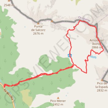 Pic d'Arriouère en circuit depuis le barranco Trigoniero GPS track, route, trail