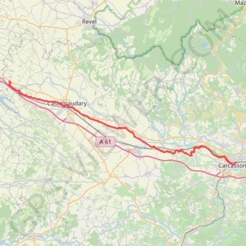 Naurouze - Carcassonne (Canal du Midi) GPS track, route, trail