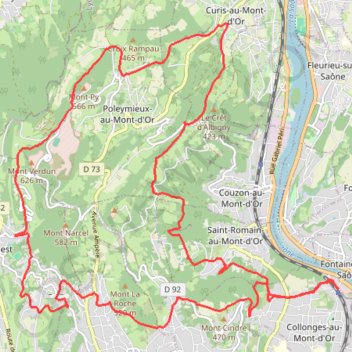 Tour intérieur des Monts d'Or GPS track, route, trail