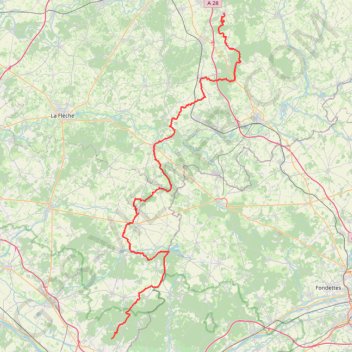 Saint-Mars-d'Outillé - Brain-sur-Allonnes GPS track, route, trail