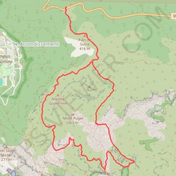 La Gineste - Col Ricard - Cap Gros - La grande Candelle - Falaises de Luminy GPS track, route, trail