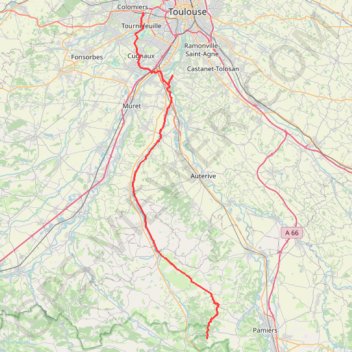 Colomiers - Monesple GPS track, route, trail