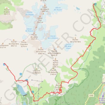Tour des Glaciers de la Vanoise - Refuge de l'Arpont - Refuge du Fonds d'Aussois GPS track, route, trail