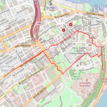 Balade dominicale dans le Vieux-Québec GPS track, route, trail