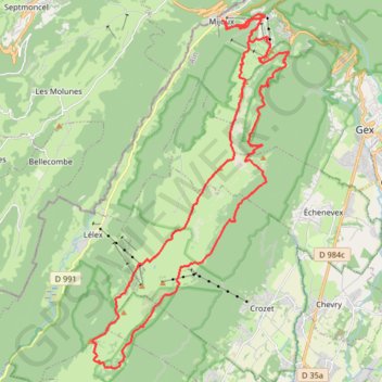 Circuit Mijoux-Crêt de la Neige-Mijoux GPS track, route, trail