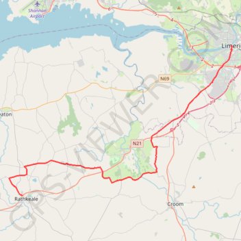 28: Limerick – Rathkeale (Developed with signs) GPS track, route, trail