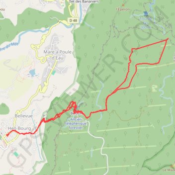Île de la Réunion - De Hell Bourg au Trou de Fer GPS track, route, trail