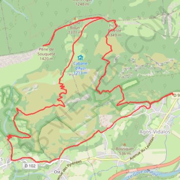 Pic de Pibeste et Pène de Souquette GPS track, route, trail