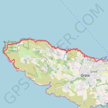 Groix - Pointe du Château de Kervedan GPS track, route, trail