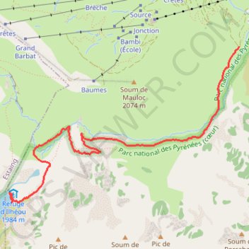 Lac d'Ilhéou GPS track, route, trail