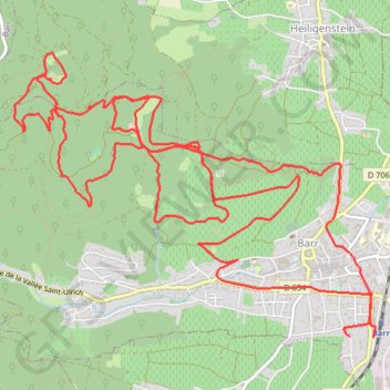 Château de Landsberg à VTT GPS track, route, trail