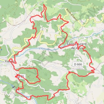 Saint Laurent Vaux - Yzeron - Py Froid GPS track, route, trail