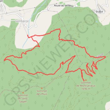 Venterol mont Sérieux GPS track, route, trail