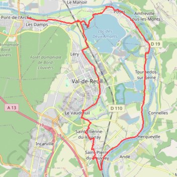 Entre Seine et Eure - Les Damps GPS track, route, trail