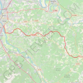Piste Cyclable Bordeaux - Sauveterre-de-Guyenne - Roger Labépie GPS track, route, trail