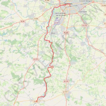 De Rennes à Messac GPS track, route, trail