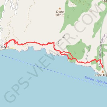 De Sougia à Profitis Ilias GPS track, route, trail