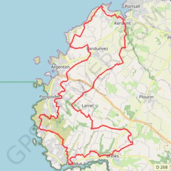 Entre terre et mer - Pays d'Iroise GPS track, route, trail