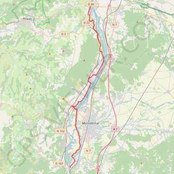 15: ViaRhôna de Le Pouzin / Cruas à Chateauneuf du Rhône / Viviers GPS track, route, trail