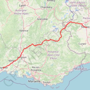 Itinéraire de Castries à Via Enrico Fermi, 1, 10028 Trofarello TO, Italie GPS track, route, trail