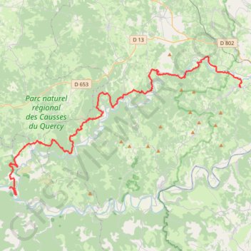 Béduer - Bouziès GPS track, route, trail