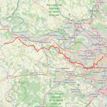 Rando raid Paris Deauville - De Paris à Bréval GPS track, route, trail