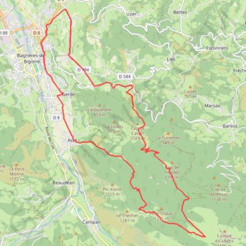 Haute Bigorre - Col du Lhéris GPS track, route, trail