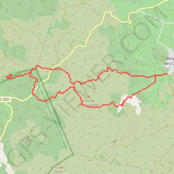 ROQUEFORT, sentier Cathare, bornes milliaires, Estrons de la Vieille- 19km- 500m (Martine 27 12 20) GPS track, route, trail