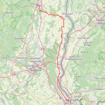 Huningue Colmar GPS track, route, trail