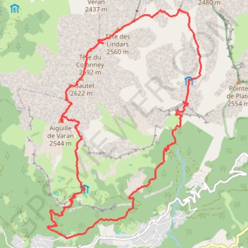 Tête du Colonney depuis Le Coudray - Aiguille de Varan et Aiguille Rouge (Haut Giffre - Aiguilles Rouges) GPS track, route, trail