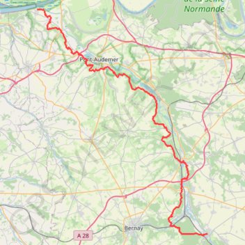 GR224 De Berville-sur-Mer à Beaumont-le-Roger (Eure) GPS track, route, trail