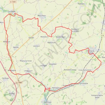 Sources de la Somme et de l'Escaut GPS track, route, trail