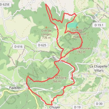 Circuit du Mont Monnet GPS track, route, trail